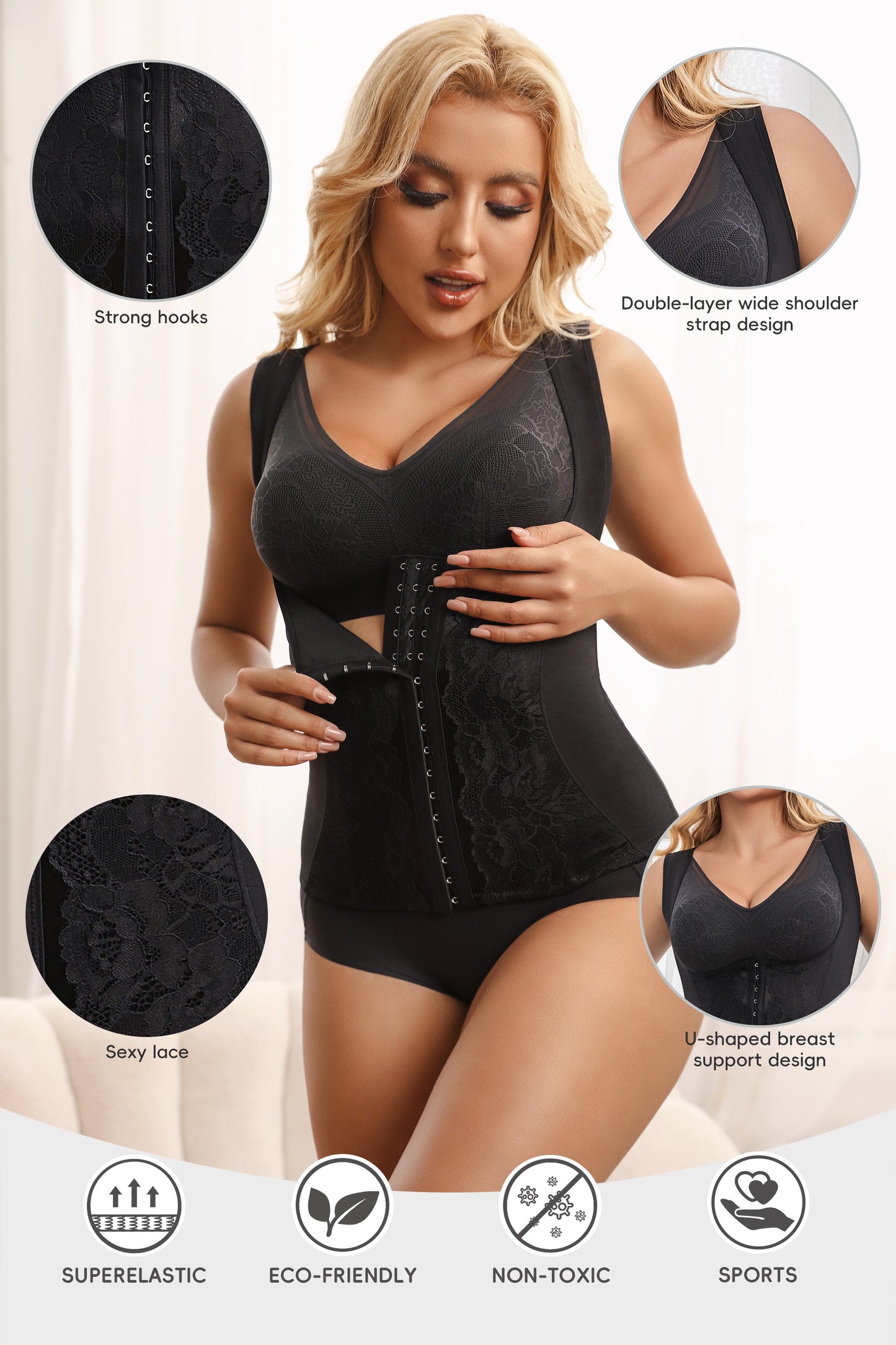 Adjustable Tummy Control Seamless Thoracic Support Back Brace