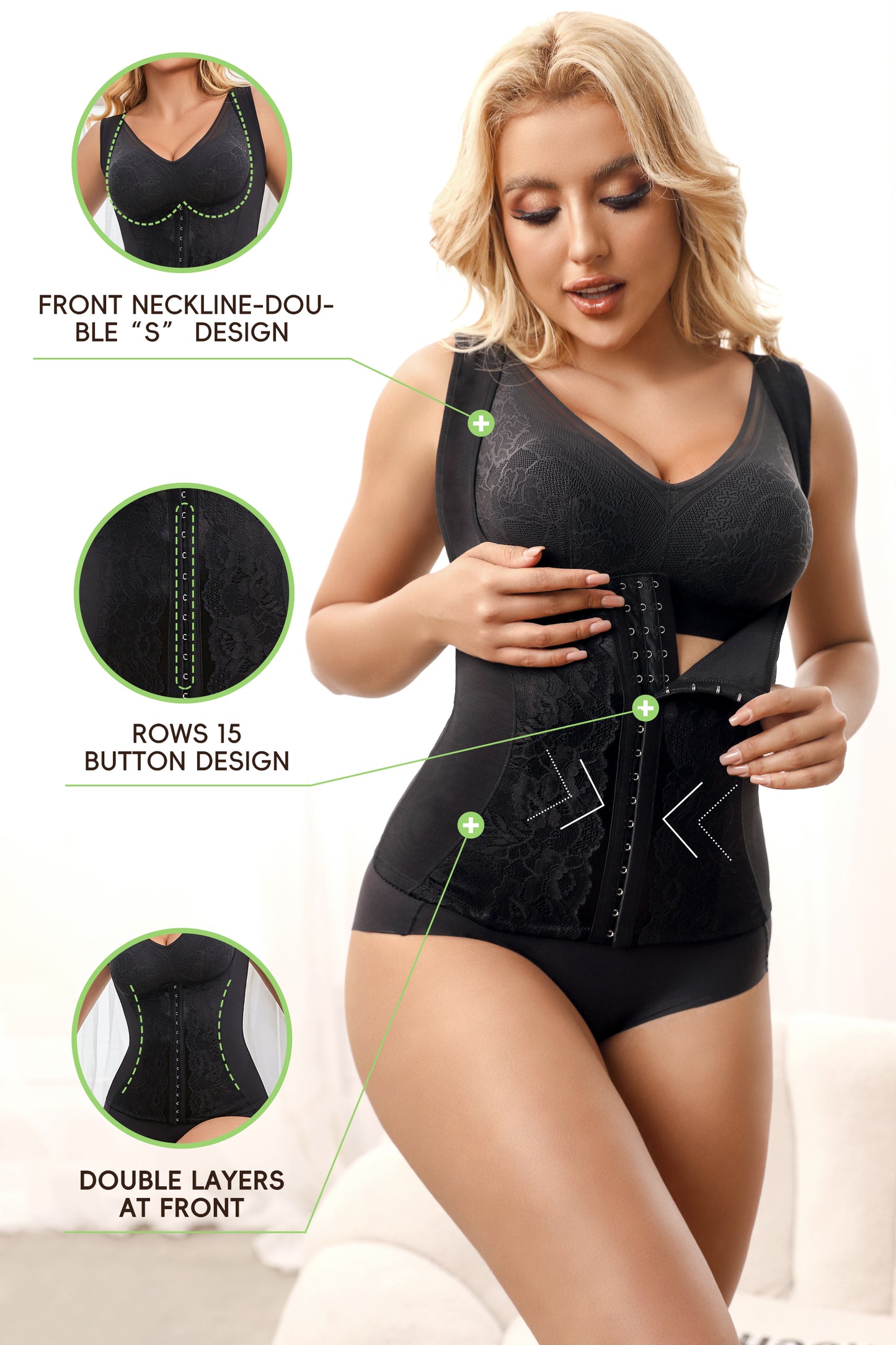 Adjustable Tummy Control Seamless Thoracic Support Back Brace