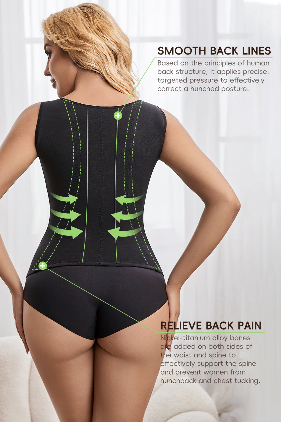 Adjustable Tummy Control Seamless Thoracic Support Back Brace
